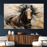 53001-SEG-FC-51X34_Oversize_Oversize-Wild Horse Wall Art – Majestic Stallion Canvas Print with Flowing Mane, Rustic Western Style Painting for Living Room, Office or