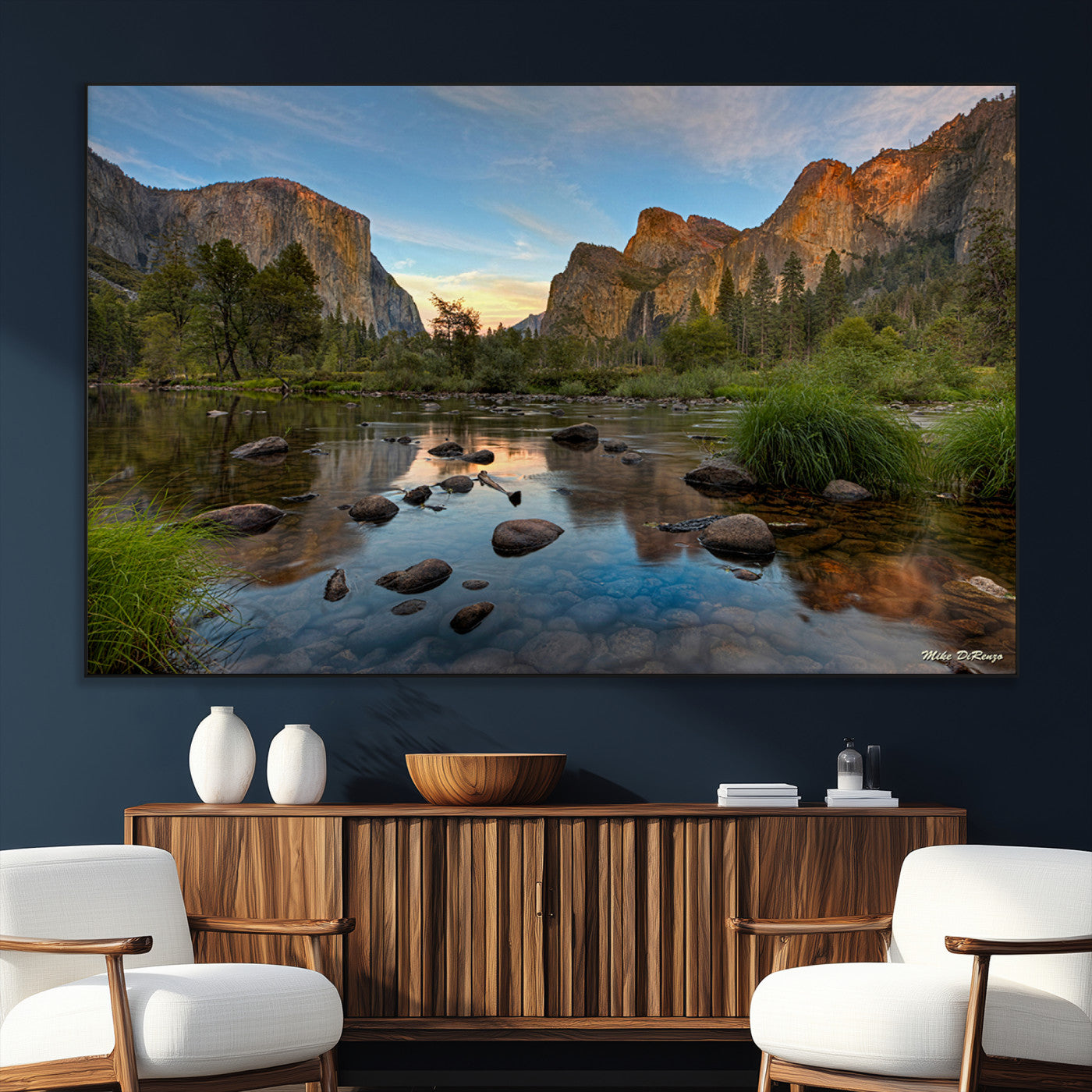 55893831-MGV-CV-36X24-Yosemite Valley Wall Art Canvas Print, Framed El Capitan Art Picture Print, Sierra Landspace Perfect Rustic Nature Decor Artwork