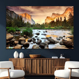 90956031-SEG-FC-51X34_Oversize_Oversize-Yosemite Valley Wall Art – Scenic Mountain River Landscape Canvas Print, Nature Photography for Living Room, Bedroom, Cabin,
