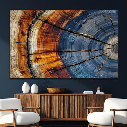 96890915-SEG-FC-51X34_Oversize_Oversize-Abstract Tree Ring Wall Art – Rustic Nature Canvas Print with Wood Grain Texture, Modern Earth Tone Artwork for Office, Living