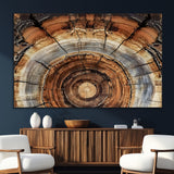 15184146-SEG-FC-51X34_Oversize_Oversize-Tree Rings Wall Art Canvas Print, Framed Wood Texture Art Picture Print, Rustic Pattern Perfect Rustic Organic Decor Artwork