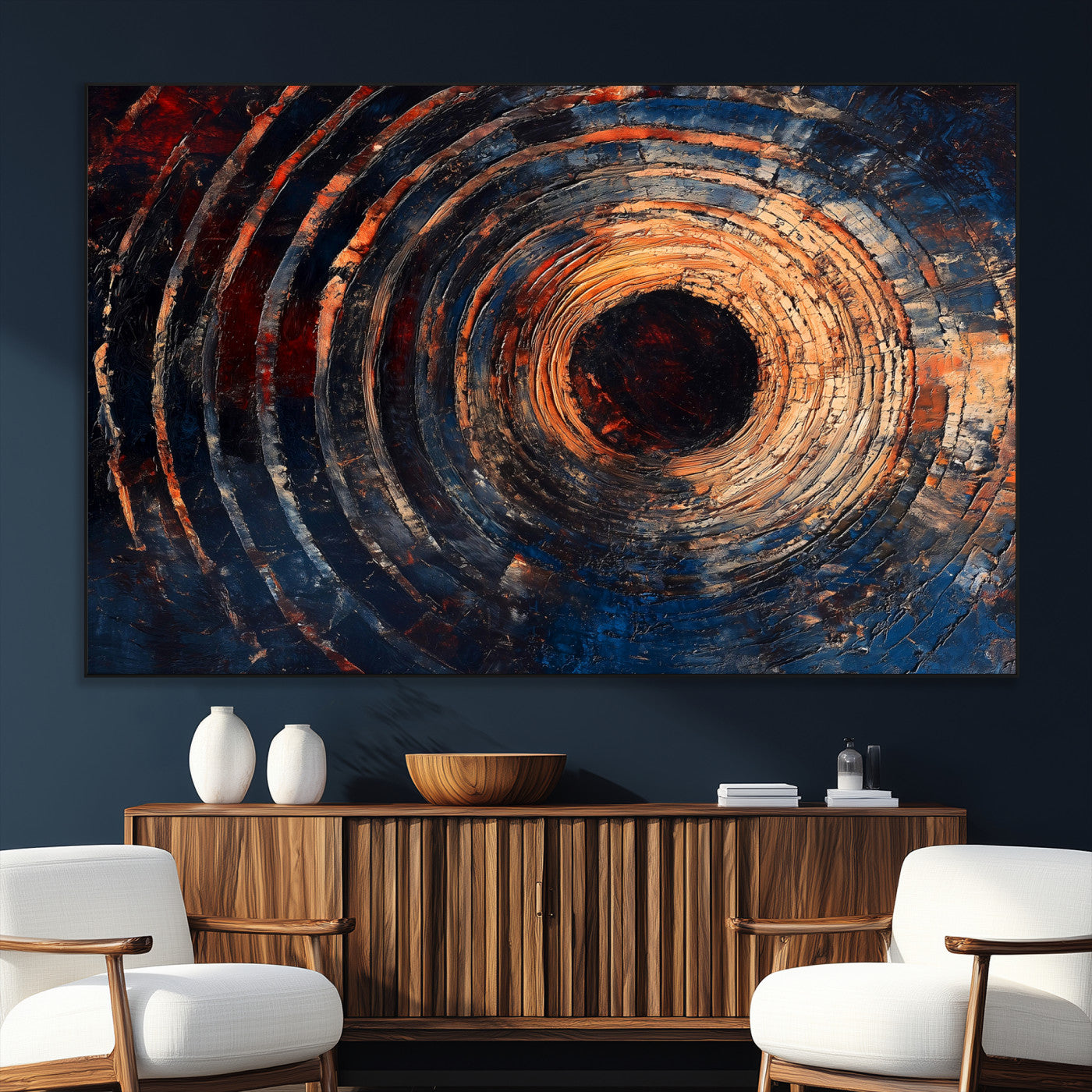 10017879-MGV-CV-36X24-Wood Tree Ring Wall Art Canvas Print, Framed Natural Wood Art Picture Print, Rustic Tree Slice Perfect Rustic Decor Artwork