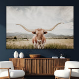 80054319-SEG-FC-51X34_Oversize_Oversize-Longhorn Wall Art – Rustic Western Canvas Print, Majestic Bull Artwork for Farmhouse, Ranch or Living Room