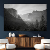 39278955-SEG-FC-51X34_Oversize_Oversize-Yosemite Valley Wall Art Canvas Print, Framed El Capitan Art Picture Print, Misty Mountain Perfect Modern Rustic Decor Artwork