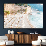84816639-SEG-FC-51X34_Oversize_Oversize-Mediterranean Beach Wall Art Canvas Print, Framed Airy Coastal Art Picture Print, Summer Shore Perfect Coastal Retreat Decor