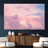 22874890-SEG-FC-51X34_Oversize_Oversize-Pastel Sky Wall Art Canvas Print, Framed Dreamy Cloudscape Art Picture Print, Sunset Glow Perfect Minimalist Serenity Decor