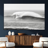 42544082-SEG-FC-51X34_Oversize_Oversize-Monochrome Seascape Wall Art Canvas Print, Framed Surf Wave Art Picture Print, Minimalist Ocean Perfect Moody Coastal Decor