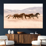 83644685-SEG-FC-51X34_Oversize_Oversize-Wild Horse Art Wall Art Canvas Print, Framed Rustic Western Art Picture Print, Desert Horse Scene Perfect Rustic Western Decor