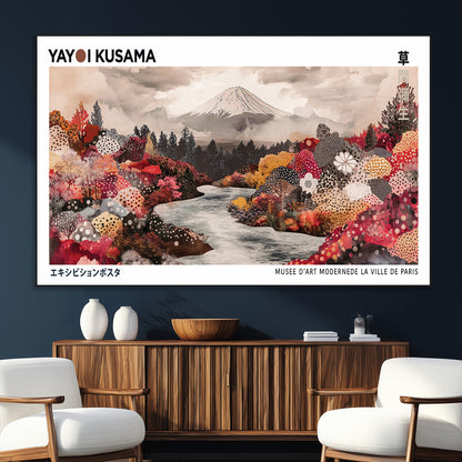 32352074-SEG-FC-51X34_Oversize_Oversize-Japanese Landscape Wall Art – Mount Fuji River Canvas Print, Modern Asian Inspired Nature Decor for Living Room, Bedroom, Office
