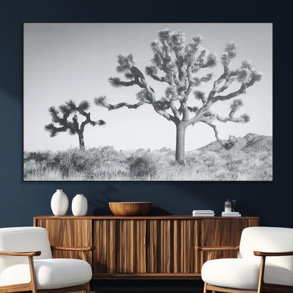 58647785-MGV-CV-36X24-Calm Earthy Aesthetic Wall Art Canvas Print, Framed Arid Terrain Decor Art Picture Print, Joshua Tree Perfect Rustic Minimalist
