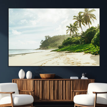 42984524-SEG-FC-51X34_Oversize_Oversize-Relaxing Beach Wall Art Canvas Print, Framed Ocean View Art Picture Print, Coastal Serenity Perfect Tropical Coastal Decor Artwork