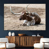76549210-SEG-FC-51X34_Oversize_Oversize-Texas Longhorn Wall Art Canvas Print, Framed Country Living Art Picture Print, Farmhouse Aesthetic Perfect Western Rustic Decor