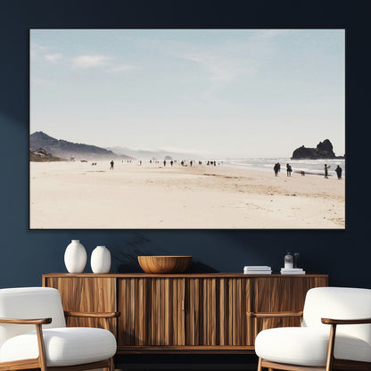 28307820-SEG-FC-51X34_Oversize_Oversize-Minimalist Beach Wall Art Canvas Print, Framed Coastal Serenity Art Picture Print, Soft Sand Perfect Modern Coastal Decor Artwork