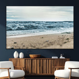 81812590-SEG-FC-51X34_Oversize_Oversize-Ocean Wall Art Wall Art Canvas Print, Framed Coastal Canvas Art Picture Print, Moody Seascape Perfect Coastal Minimalist Decor