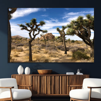 25722592-SEG-FC-51X34_Oversize_Oversize-Joshua Tree Desert Wall Art Canvas Print, Framed Southwestern Nature Art Picture Print, Rustic Earth Tones Perfect Southwestern