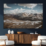 44565953-SEG-FC-51X34_Oversize_Oversize-Mountain Landscape Wall Art Canvas Print, Framed Snowy Peaks Art Picture Print, Rugged Highlands Perfect Rustic Adventure Decor