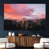 32786115-SEG-FC-51X34_Oversize_Oversize-Half Dome Wall Art Canvas Print, Framed Yosemite National Park Art Picture Print, Dramatic Sunset Perfect Adventurous Wilderness
