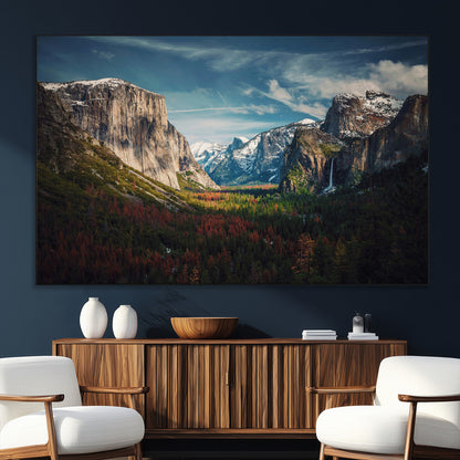 15244033-SEG-FC-51X34_Oversize_Oversize-Yosemite National Wall Art Canvas Print, Framed Mountain Landscape Art Picture Print, El Capitan Perfect Rustic Farmhouse Decor