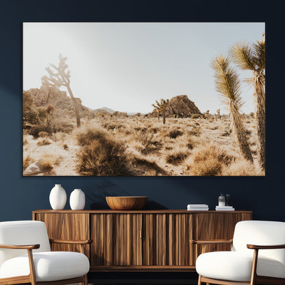 62783269-MGV-CV-36X24-Joshua Tree Wall Art – Desert Landscape Photography Canvas Print, Southwest Nature Artwork Rustic Home Decor for Living Room,
