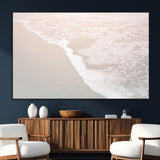 28414510-SEG-FC-51X34_Oversize_Oversize-Ocean Shoreline Wall Art – Minimal Coastal Beach Canvas Print, Soft Sea Foam and Sand Photography Artwork, Relaxing Nautical Decor