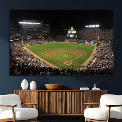 26445161-SEG-FC-51X34_Oversize_Oversize-Baseball Stadium at Night – Panoramic Ballpark Canvas Wall Art, Sports Decor for Man Cave, Office, Game Room, Sports Bar, Baseball