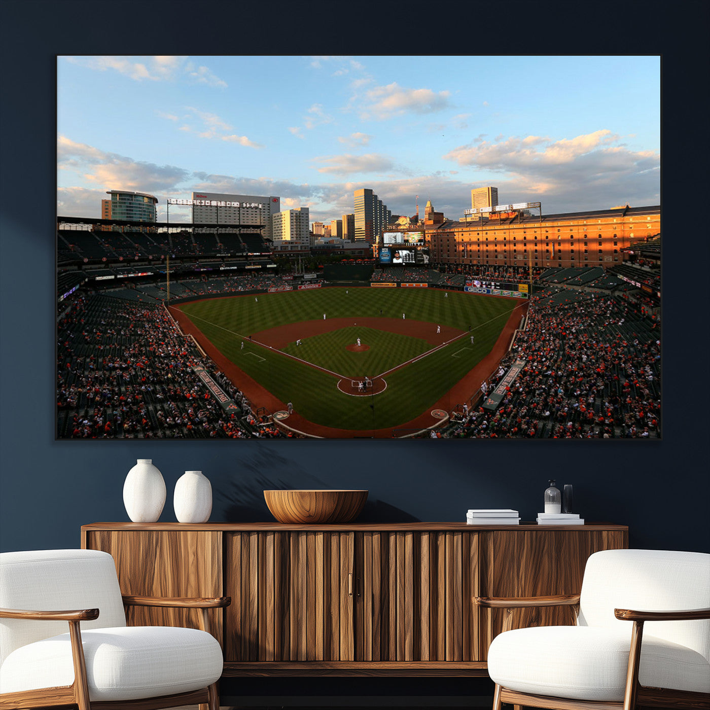 22285236-SEG-FC-51X34_Oversize_Oversize-Baseball Stadium Sunset – Panoramic Ballpark Canvas Wall Art, Sports Decor for Office, Man Cave, Game Room, Sports Bar, Baseball