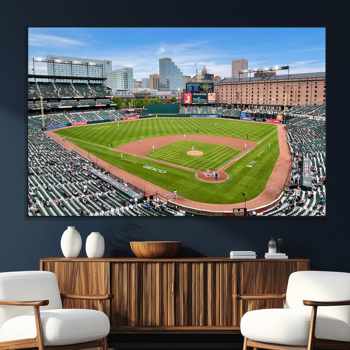 76426407-SEG-FC-51X34_Oversize_Oversize-Baseball Stadium Daytime – Panoramic Ballpark Canvas Wall Art, Sports Decor for Office, Man Cave, Game Room, Sports Bar, Baseball
