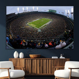14387817-SEG-FC-51X34_Oversize_Oversize-Lambeau Field Stadium Wall Art – Green Bay Packers Game Day Canvas Print with Fireworks and Crowd – NFL Football Fan Man Cave