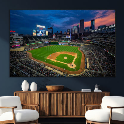 68222753-SEG-FC-51X34_Oversize_Oversize-Baseball Stadium Wall Art – Panoramic Night Game Canvas Print, Sports Decor for Man Cave, Office, Bar, or Living Room