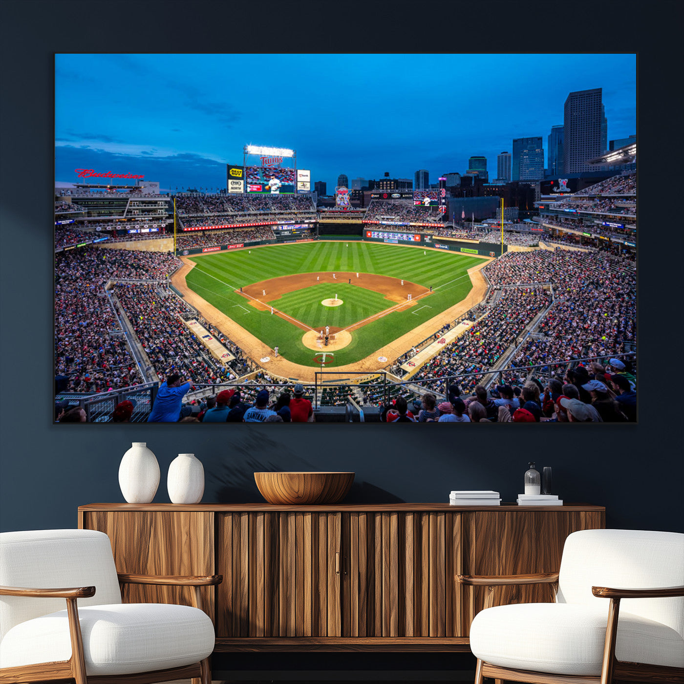 77273035-SEG-FC-51X34_Oversize_Oversize-Baseball Stadium Wall Art – Panoramic Evening Game Canvas Print, Sports Fan Decor for Man Cave, Office, Bar, or Living Room