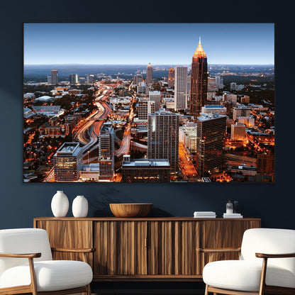25096967-SEG-FC-51X34_Oversize_Oversize-Atlanta Skyline Wall Art – Vibrant Cityscape Canvas Print, Modern Night Lights Urban Decor for Office, Living Room, or Apartment