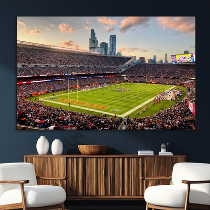 55377093-SEG-FC-51X34_Oversize_Oversize-Soldier Field Wall Art – Panoramic Chicago Bears Football Stadium Canvas Print, Game Day Sports Decor for Man Cave, Bar, Office,