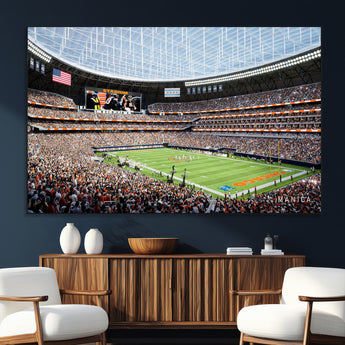 32530647-SEG-FC-51X34_Oversize_Oversize-Chicago Bears Stadium Wall Art – Futuristic Dome Arena Canvas Print, Modern Football Concept Design Decor for Man Cave, Bar, or
