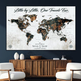 88337180-SEG-FC-51X34_Oversize_Oversize-Little by Little One Travels Far Tolkien Quote World Map Rustic Black Brown Adventure Wall Art Canvas Print for Home Office Living