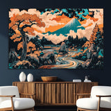 21638941-SEG-FC-51X34_Oversize_Oversize-Japanese Landscape Wall Art – Mount Fuji and Flowing River Ukiyo-e Style Canvas Print, Traditional Japan Inspired Artwork for