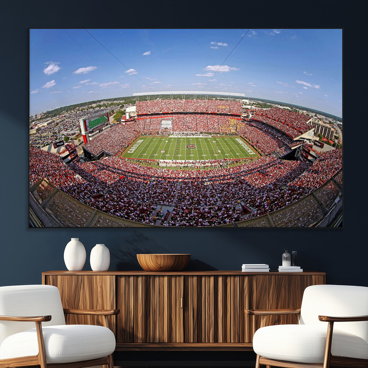 29492070-MGV-CV-36X24-William Brice Stadium Canvas Wall Art – Football Game, Stadium Crowd, Fans, Energy, Team Spirit, Daytime Outdoor Event Print for