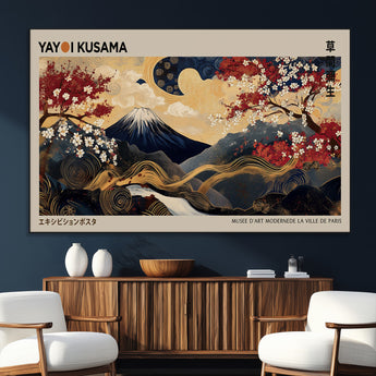 66892669-SEG-FC-51X34_Oversize_Oversize-Japanese Landscape Wall Art – Mount Fuji Canvas Print with Cherry Blossoms and Golden Waves, Traditional Asian Inspired Artwork