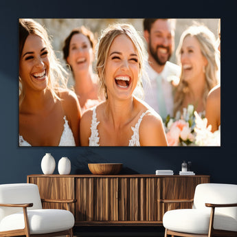 CSTM912-SEG-FC-51X34_Oversize_Oversize-Framed Wedding Canvas Print - Custom Wall Art Keepsake for Couples, Elegant Home Decoration Gift, Create Your Own Photo Canvas