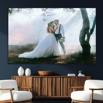 CSTM913-SEG-FC-51X34_Oversize_Oversize-Framed Wedding Canvas Print - Custom Wall Art Keepsake for Couples, Elegant Home Decoration Gift, Create Your Own Photo Canvas