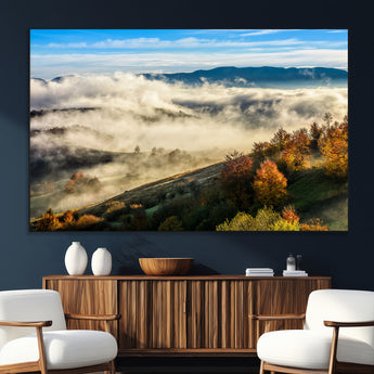 21551192-SEG-FC-51X34_Oversize_Oversize-Landscape Wall Art – Autumn Mountain View Canvas Print, Scenic Nature Photography Decor for Bedroom, Living Room, Office, Cabin or