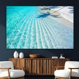 68127042-SEG-FC-51X34_Oversize_Oversize-Beach Wall Art – Tropical Ocean Canvas Print, Clear Water and White Sand Photography Decor for Bedroom, Living Room, Office,