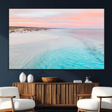 41613614-SEG-FC-51X34_Oversize_Oversize-Beach Sunset Wall Art – Pastel Ocean Canvas Print, Turquoise Water and Pink Sky Photography Decor for Bedroom, Living Room, Office