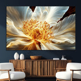 20862576-SEG-FC-51X34_Oversize_Oversize-Golden Abstract Flower Canvas Wall Art – Modern Botanical Bloom Print, Elegant Floral Artwork for Living Room, Bedroom, Office