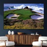 22776914-SEG-FC-51X34_Oversize_Oversize-Golf Course Wall Art – Oceanfront Green Canvas Print, Coastal Pebble Beach Photography Sports Decor for Living Room, Office, Man