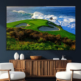 13644055-SEG-FC-51X34_Oversize_Oversize-Golf Wall Art – Oceanfront Green Canvas Print, Scenic Coastal Course Photography Decor for Bedroom, Living Room, Office, Sports
