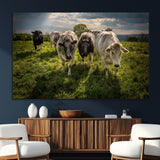 67277447-SEG-FC-51X34_Oversize_Oversize-Farmhouse Wall Art – Herd of Cows Canvas Print, Rustic Country Pasture Photography Decor for Bedroom, Living Room, Office, Ranch,
