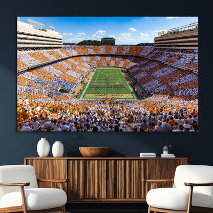 77097951-SEG-FC-51X34_Oversize_Oversize-Neyland Stadium Wall Art – Panoramic Tennessee Volunteers Checkerboard Crowd Canvas Print, Football Game Day Decor for Office, Man
