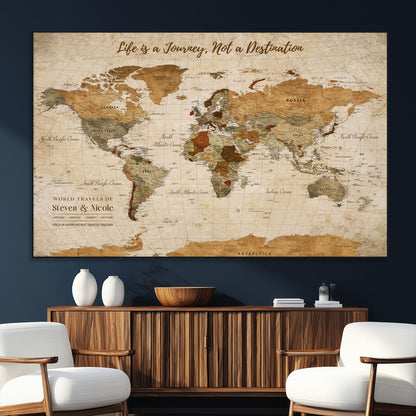75179116-SEG-FC-51X34_Oversize_Oversize-Personalized World Map Wall Art – Rustic Vintage Travel Map with Custom Names, Inspirational Adventure Décor for Couples, Families