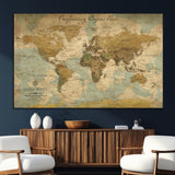 54795344-SEG-FC-51X34_Oversize_Oversize-Personalized World Map Wall Art – Vintage Adventure Travel Map with Custom Names, Rustic Wall Décor for Couples, Families