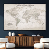 93034948-SEG-FC-51X34_Oversize_Oversize-Personalized World Map Wall Art – Vintage Beige Adventure Travel Map with Custom Names, Elegant Push Pin Canvas for Couples,